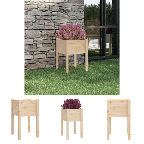The Living Store plantekasse 50x50x70 cm massivt fyrretræ -  Plantekrukker