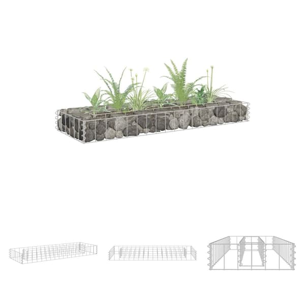 The Living Store gabion-højbed 90x30x10 cm galvaniseret stål -  Plantekrukker