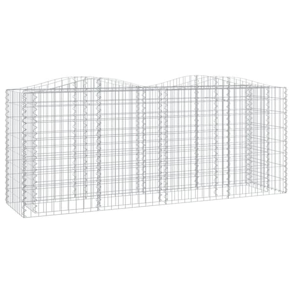 The Living Store buet gabion-højbed 200x50x100 cm galvaniseret jern -  Plantekrukker