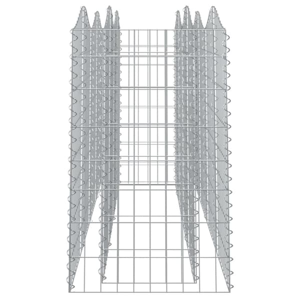 The Living Store buet gabion-højbed 200x50x100 cm galvaniseret jern -  Plantekrukker