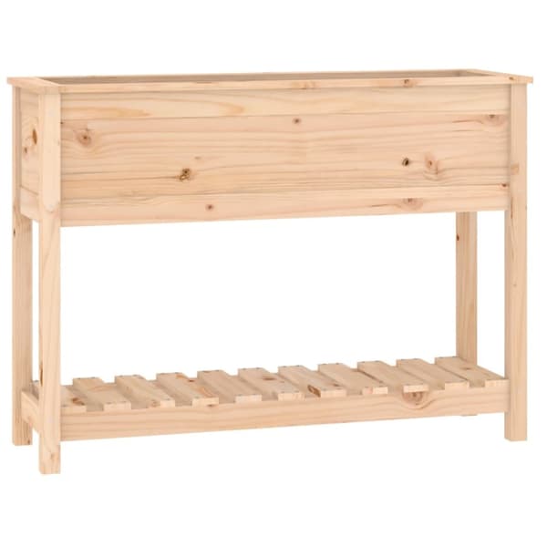 The Living Store plantekasse med hylde 111,5x34,5x81 cm massivt fyrretræ - Plantekrukker