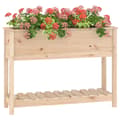 Miniatyrbillede 5 af 9: The Living Store plantekasse med hylde 111,5x34,5x81 cm massivt fyrretræ -  Plantekrukker