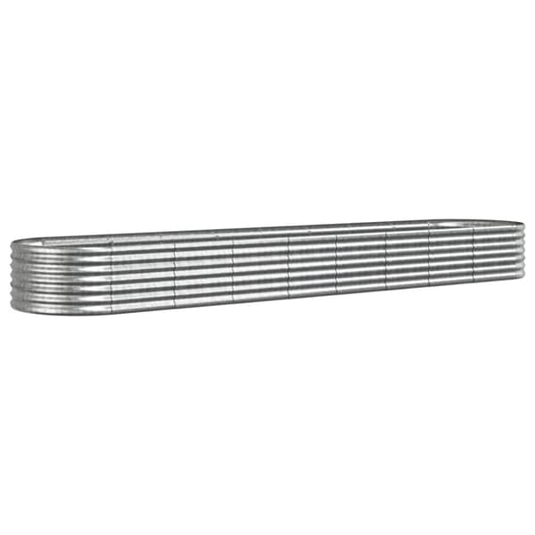 The Living Store Odlingslåda pulverlackerat stål 368x80x36 cm silver -  Krukor & odlingslådor
