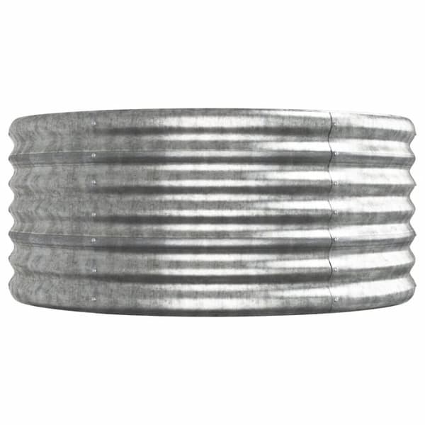 The Living Store Odlingslåda pulverlackerat stål 368x80x36 cm silver -  Krukor & odlingslådor