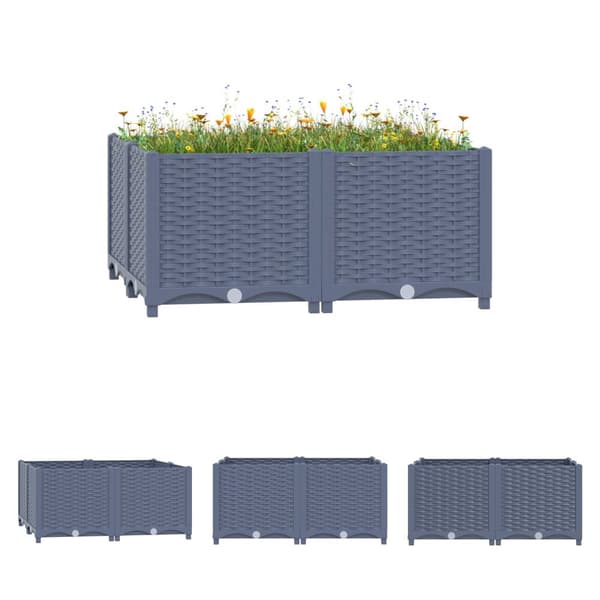 The Living Store højbed 80x80x38 cm polypropylen -  Plantekrukker