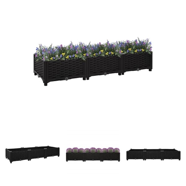 The Living Store Korotettu kukkalaatikko 120x40x23 cm polypropeeni -  Kukkaruukut & istutuslaatikot