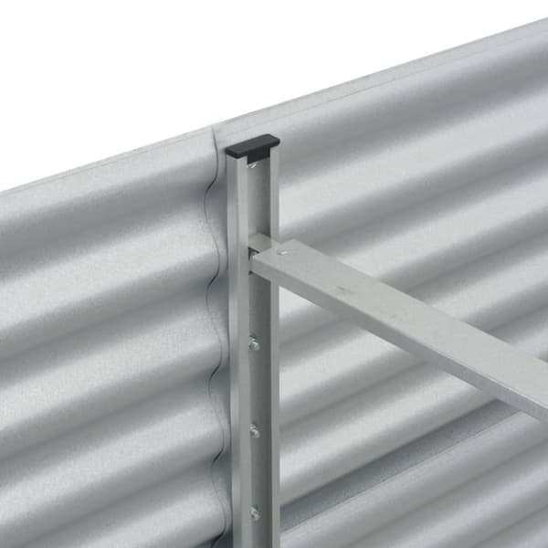 The Living Store forhøjet plantekasse 240x80x44 cm galvaniseret stål sølvfarvet -  Plantekrukker