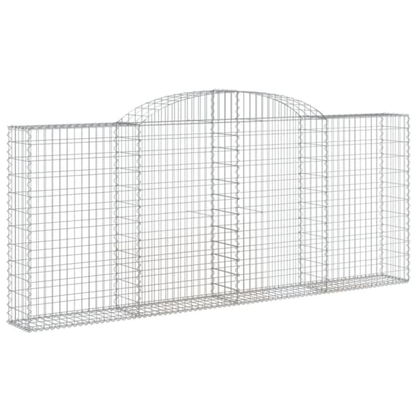 The Living Store Gabion bågformad 300x30x120/140 cm galvaniserat järn -  Krukor & odlingslådor