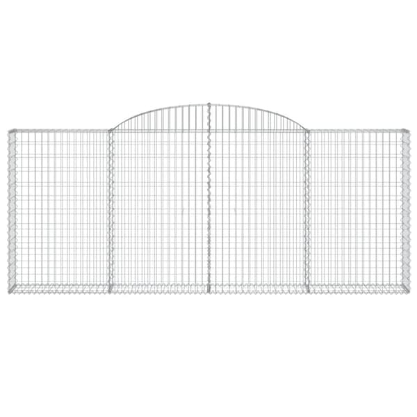 The Living Store Gabion bågformad 300x30x120/140 cm galvaniserat järn -  Krukor & odlingslådor