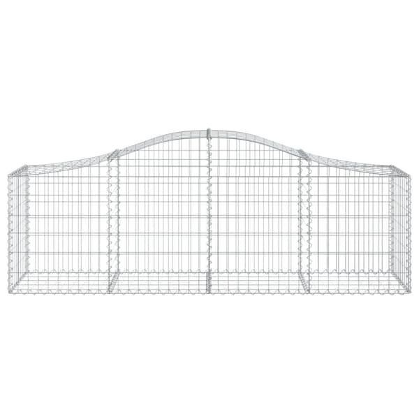 The Living Store buede gabionkurve 5 stk. 200x50x60/80 cm galvaniseret jern -  Plantekrukker