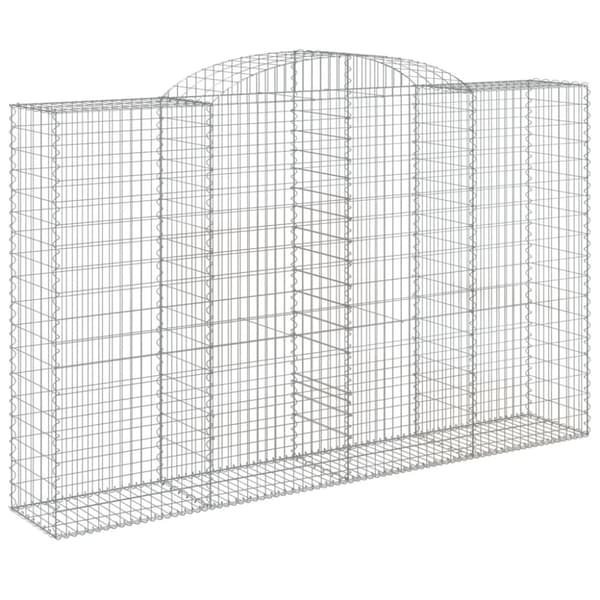 The Living Store buet gabionkurv 300x50x180/200 cm galvaniseret jern -  Plantekrukker