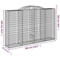 Miniatyrbillede 6 af 6: The Living Store buet gabionkurv 300x50x180/200 cm galvaniseret jern -  Plantekrukker