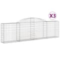 Miniatyrbillede 3 af 7: The Living Store buede gabionkurve 3 stk. 300x30x80/100 cm galvaniseret jern -  Plantekrukker