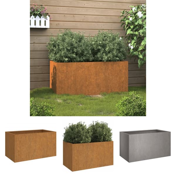 The Living Store plantekasse 62x40x39 cm cortenstål -  Plantekrukker