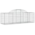 Miniatyrbillede 4 af 7: The Living Store buede gabionkurve 4 stk. 200x50x60/80 cm galvaniseret jern -  Plantekrukker