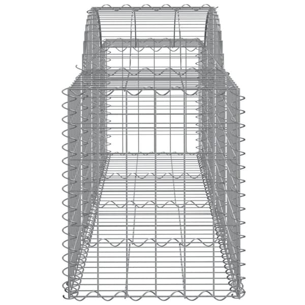 The Living Store buede gabionkurve 4 stk. 200x50x60/80 cm galvaniseret jern - Plantekrukker