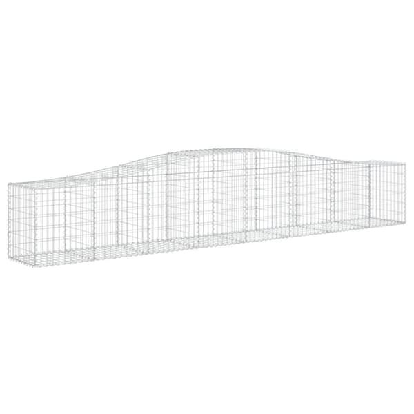 The Living Store Gabioner bågformade 2 st 400x50x60/80 cm galvaniserat järn -  Krukor & odlingslådor