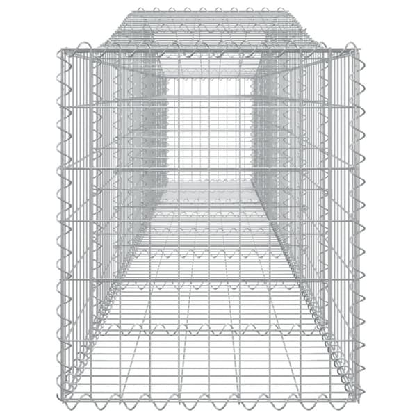 The Living Store Gabioner bågformade 2 st 400x50x60/80 cm galvaniserat järn -  Krukor & odlingslådor