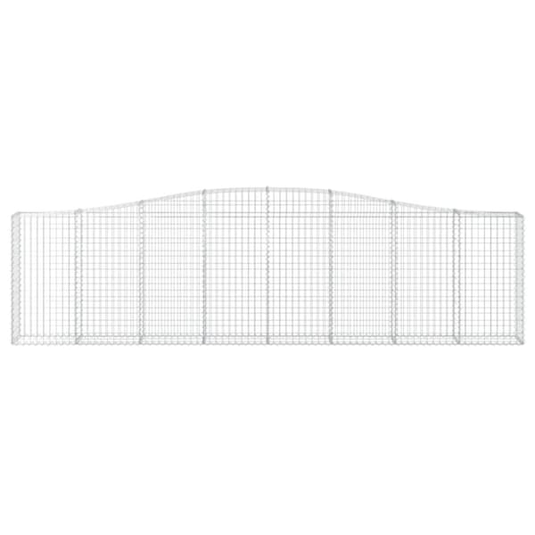 The Living Store buede gabionkurve 4 stk. 400x30x100/120 cm galvaniseret jern -  Plantekrukker