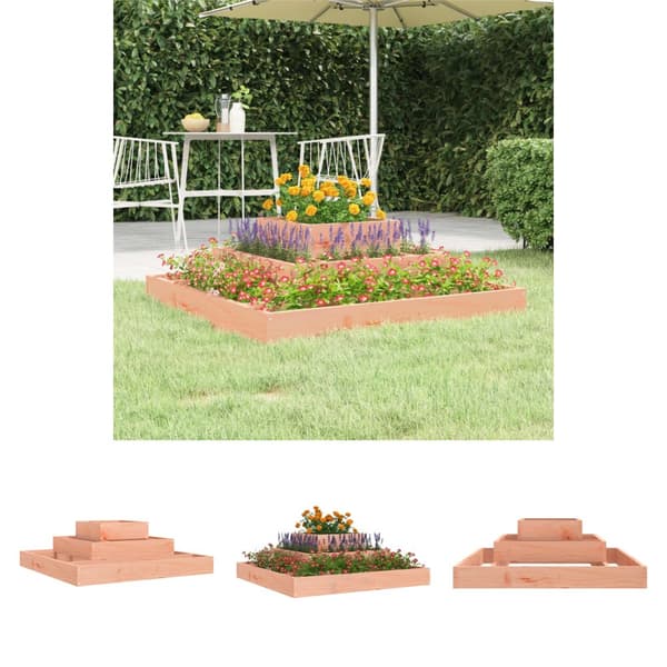 The Living Store plantekasse 80x80x27 cm massivt douglasgran -  Plantekrukker