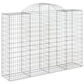 Miniatyrbild 3 av 6: The Living Store Gabion bågformad 200x50x140/160 cm galvaniserat järn -  Krukor & odlingslådor