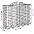 Miniatyrbild 6 av 6: The Living Store Gabion bågformad 200x50x140/160 cm galvaniserat järn -  Krukor & odlingslådor