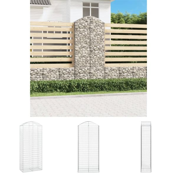 The Living Store buet gabionkurv 100x50x220/240 cm galvaniseret jern -  Plantekrukker