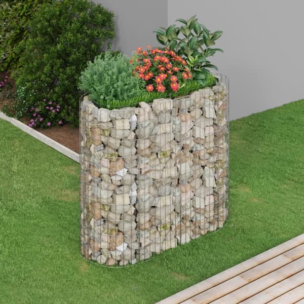 The Living Store gabion-højbed 120x50x100 cm galvaniseret jern -  Plantekrukker