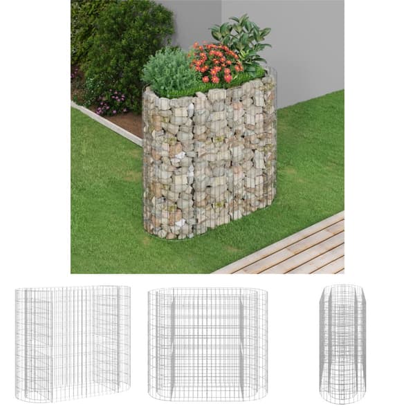 The Living Store Planteringsgabion galvaniserat järn 120x50x100 cm -  Krukor & odlingslådor