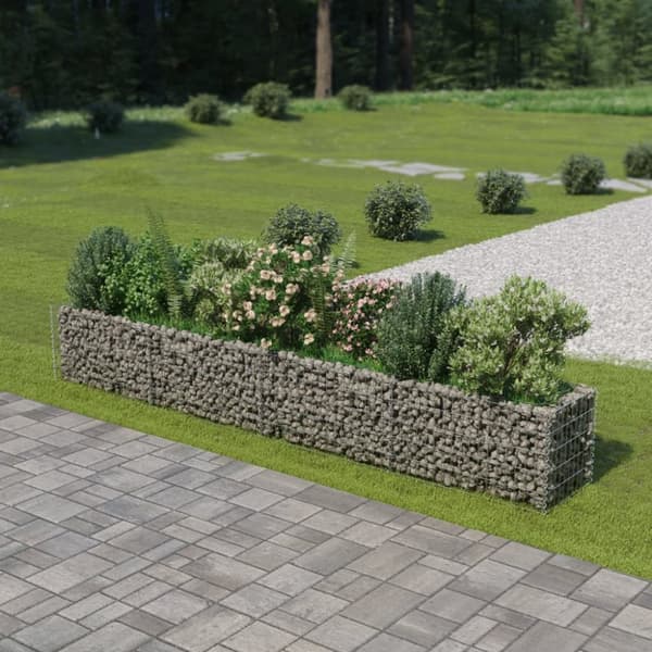 The Living Store gabion-højbed 360x50x50 cm galvaniseret stål -  Plantekrukker