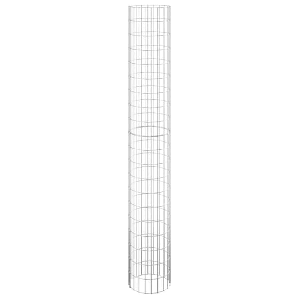 The Living Store Planteringsgabion 3 st upphöjd rund galvaniserat stål Ø30x200cm -  Krukor & odlingslådor