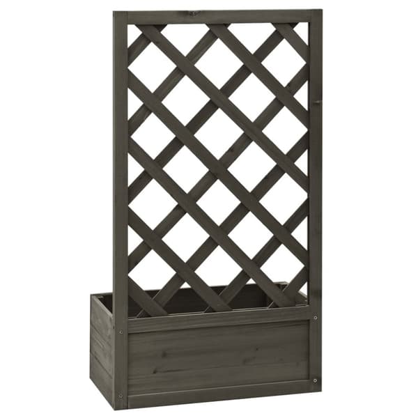 The Living Store plantekasse med espalier 50x25x90 cm massivt fyrretræ grå -  Plantekrukker