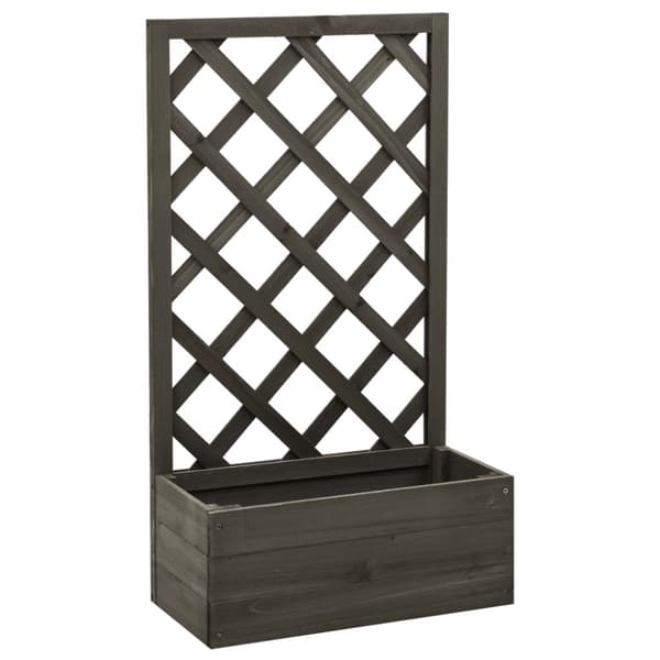 The Living Store plantekasse med espalier 50x25x90 cm massivt fyrretræ grå -  Plantekrukker
