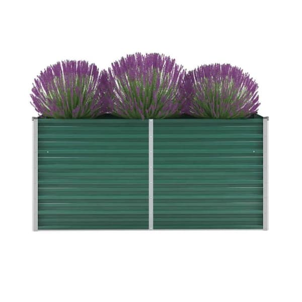 The Living Store forhøjet plantekasse 160x40x77 cm galvaniseret stål grøn -  Plantekrukker
