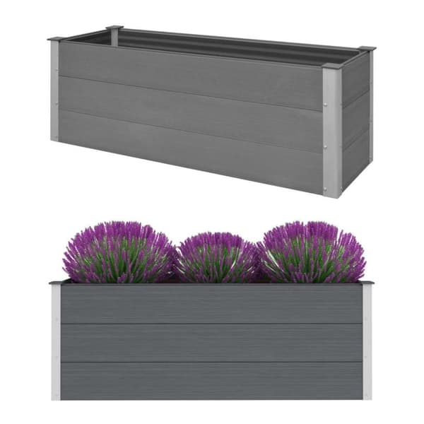 The Living Store Odlingslåda upphöjd WPC 150x50x54 cm grå -  Krukor & odlingslådor