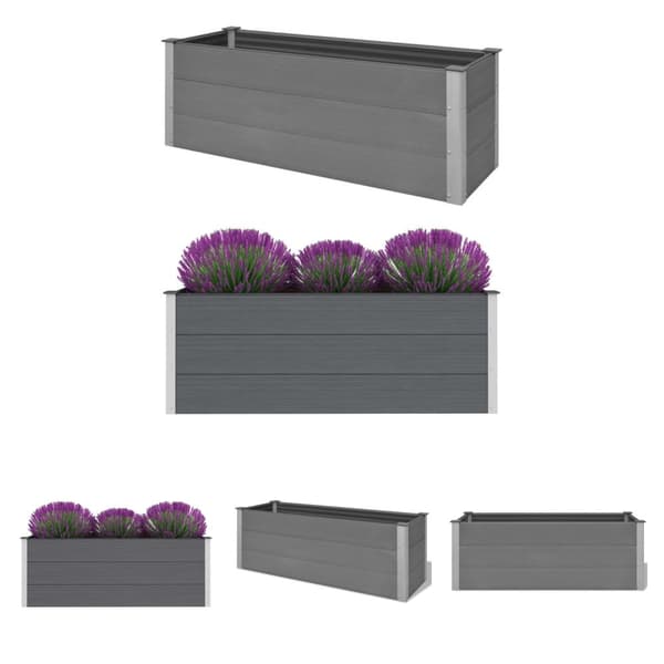 The Living Store Odlingslåda upphöjd WPC 150x50x54 cm grå -  Krukor & odlingslådor