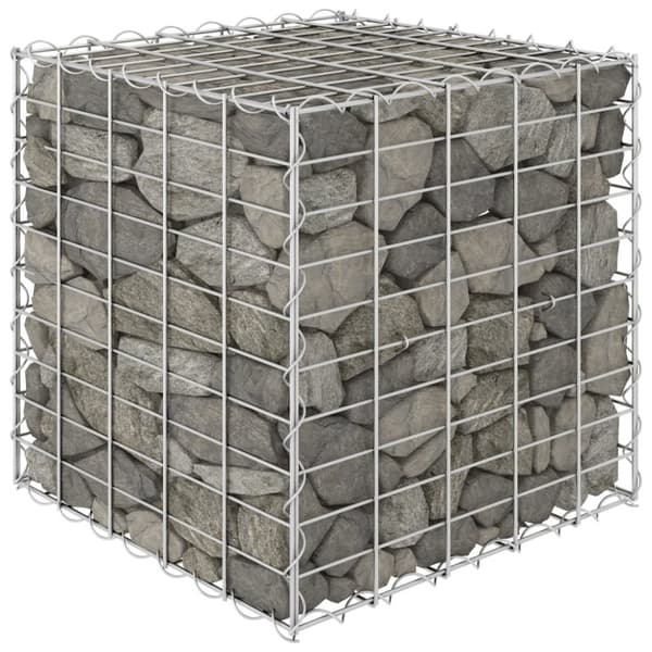 The Living Store Planteringsgabion upphöjd stål 50x50x50 cm - Krukor & odlingslådor