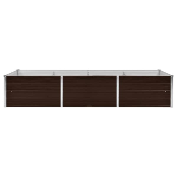 The Living Store hævet plantekasse 240x80x45 cm galvaniseret stål brun - Plantekrukker