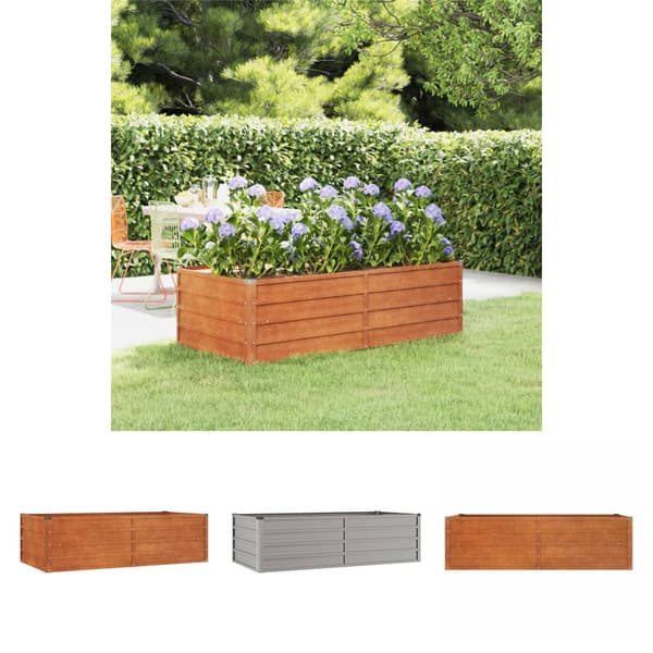 The Living Store Odlingslåda rostig 160x80x45 cm rosttrögt stål -  Krukor & odlingslådor