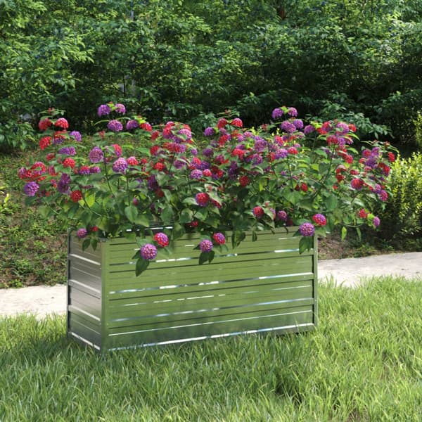 The Living Store højbed 100x40x45 cm galvaniseret stål sølvfarvet -  Plantekrukker