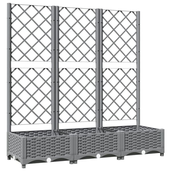 The Living Store plantekasse med espalier 120x40x121,5 cm PP lysegrå -  Plantekrukker