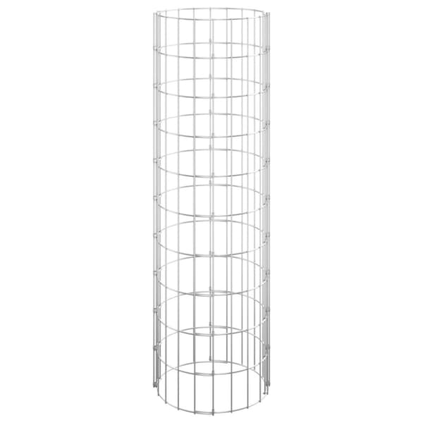 The Living Store Planteringsgabion 3 st upphöjd rund galvaniserat stål Ø30x100cm -  Krukor & odlingslådor