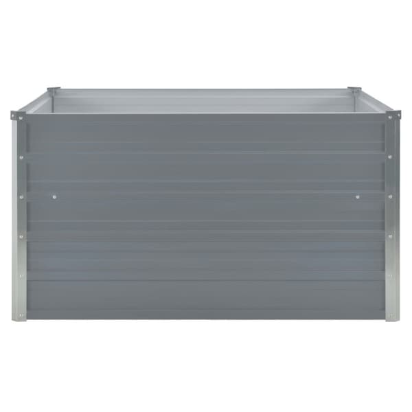 The Living Store forhøjet blomsterbed 100 x 100 x 45 cm galvaniseret stål grå -  Plantekrukker