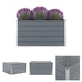 Miniatyrbillede 1 af 7: The Living Store forhøjet blomsterbed 100 x 100 x 45 cm galvaniseret stål grå -  Plantekrukker