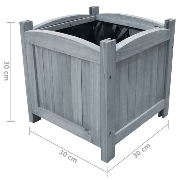The Living Store højbede 2 stk. 30x30x30 cm massivt fyrretræ -  Plantekrukker