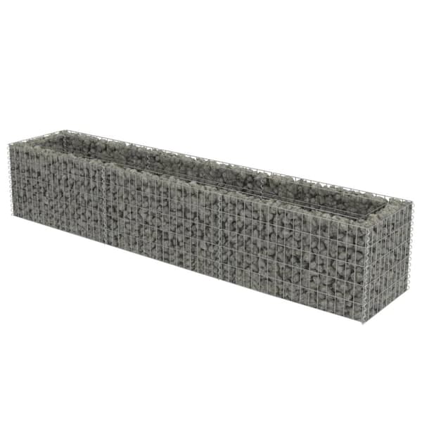 The Living Store Planteringsgabion upphöjd galvaniserat stål 270x50x50 cm -  Krukor & odlingslådor