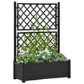 Miniatyrbillede 2 af 8: The Living Store plantekasse med espalier 100x43x142 cm PP antracitgrå -  Plantekrukker