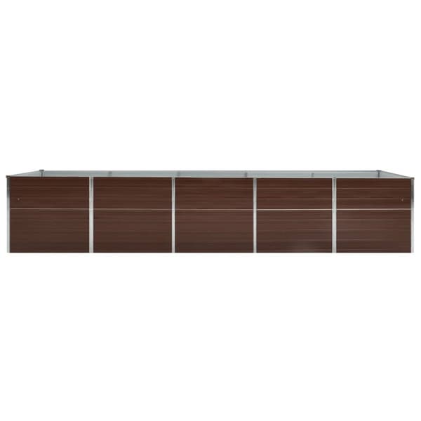 The Living Store Odlingslåda upphöjd galvaniserat stål 400x80x77 cm brun -  Krukor & odlingslådor
