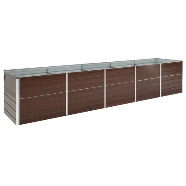 The Living Store Odlingslåda upphöjd galvaniserat stål 400x80x77 cm brun -  Krukor & odlingslådor