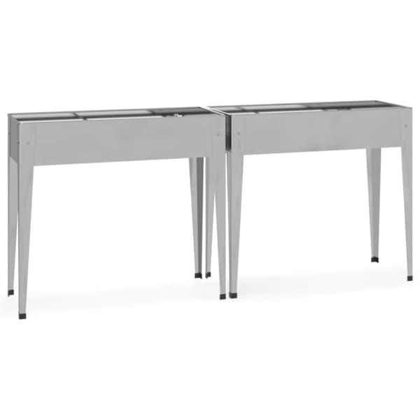 The Living Store plantekasser 2 stk. galvaniseret stål - Plantekrukker